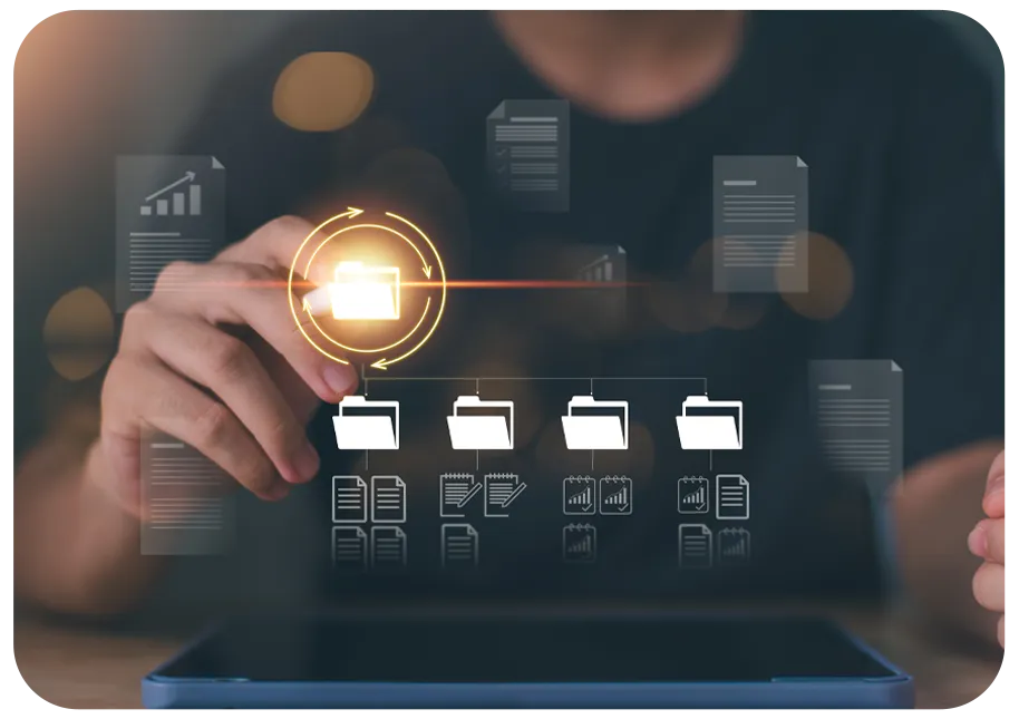 GovOps360 organizes government contract documents including SOW modifications CDRLs and purchase orders in structured folders